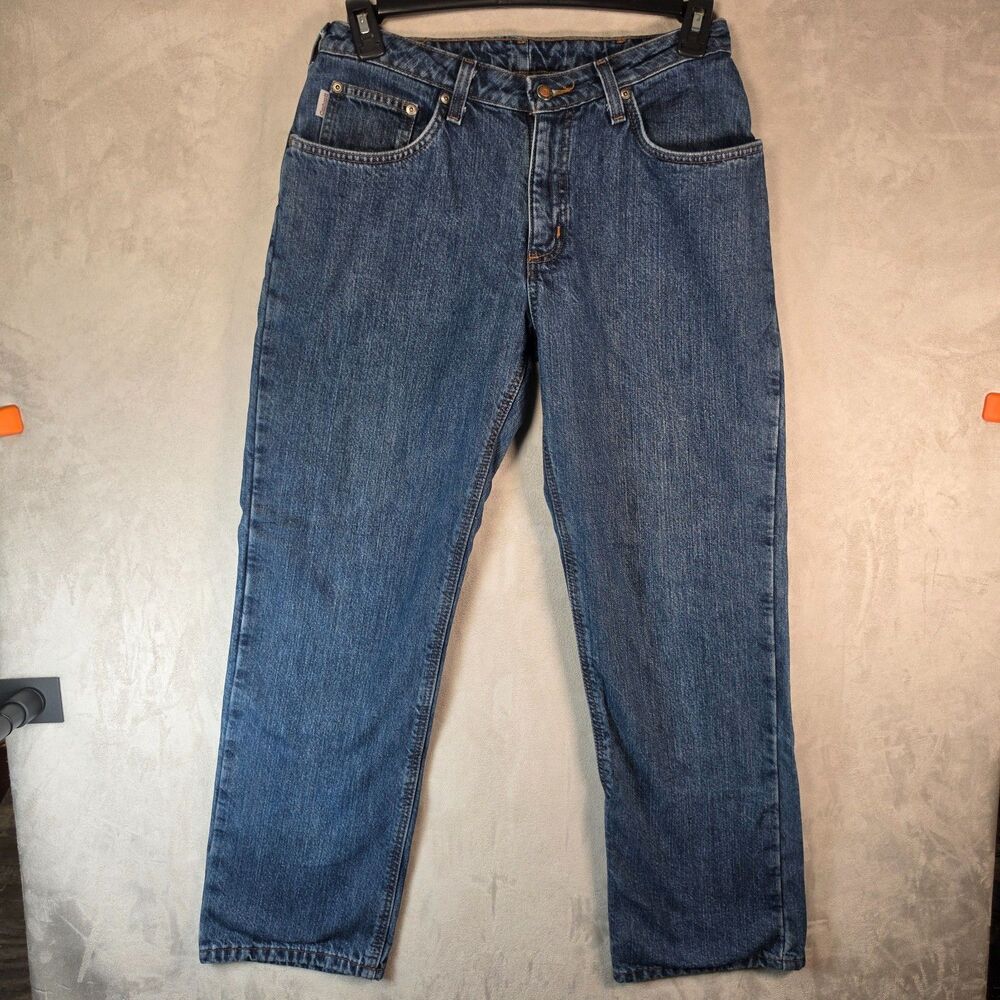 Vintage Carhartt Flannel Lined Relaxed Fit Straight Leg Denim 30x30 Medium Wash